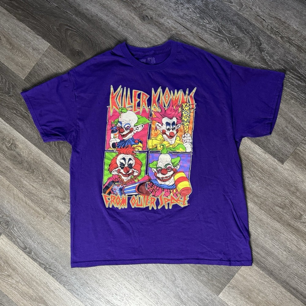 Killer Klowns From Outer Space Purple Graphic T-Shirt Mens XL Horror Movie Tee
